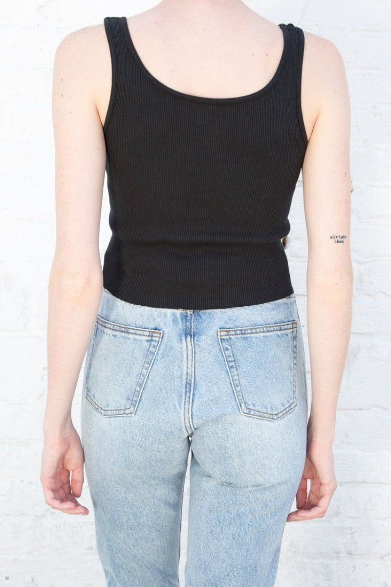 Debardeur Brandy Melville Sheena Crop Noir | MIS-20883079